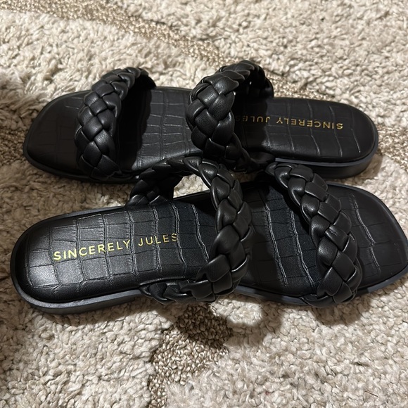 NWOT Sincerely Jules Braided Strap Sandals - Picture 3 of 5